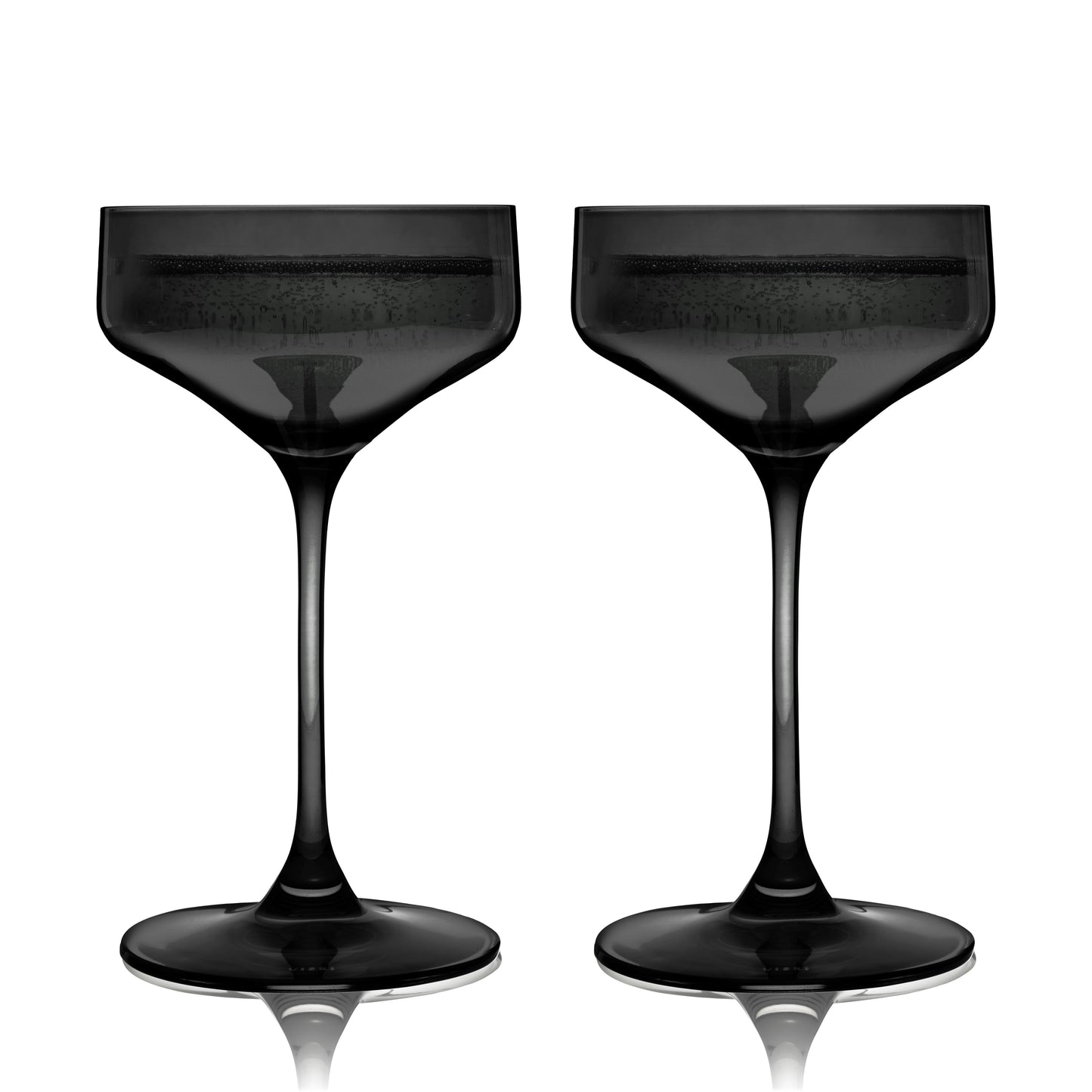 Reserve Nouveau Crystal Coupe Glasses in Smoke Set of 2