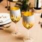 Gold Pine Tree Wine Glasses