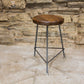 Bar stools counter height - Industrial counter stools with metal legs -Reclaimed wood bar height bar stools for man cave decor