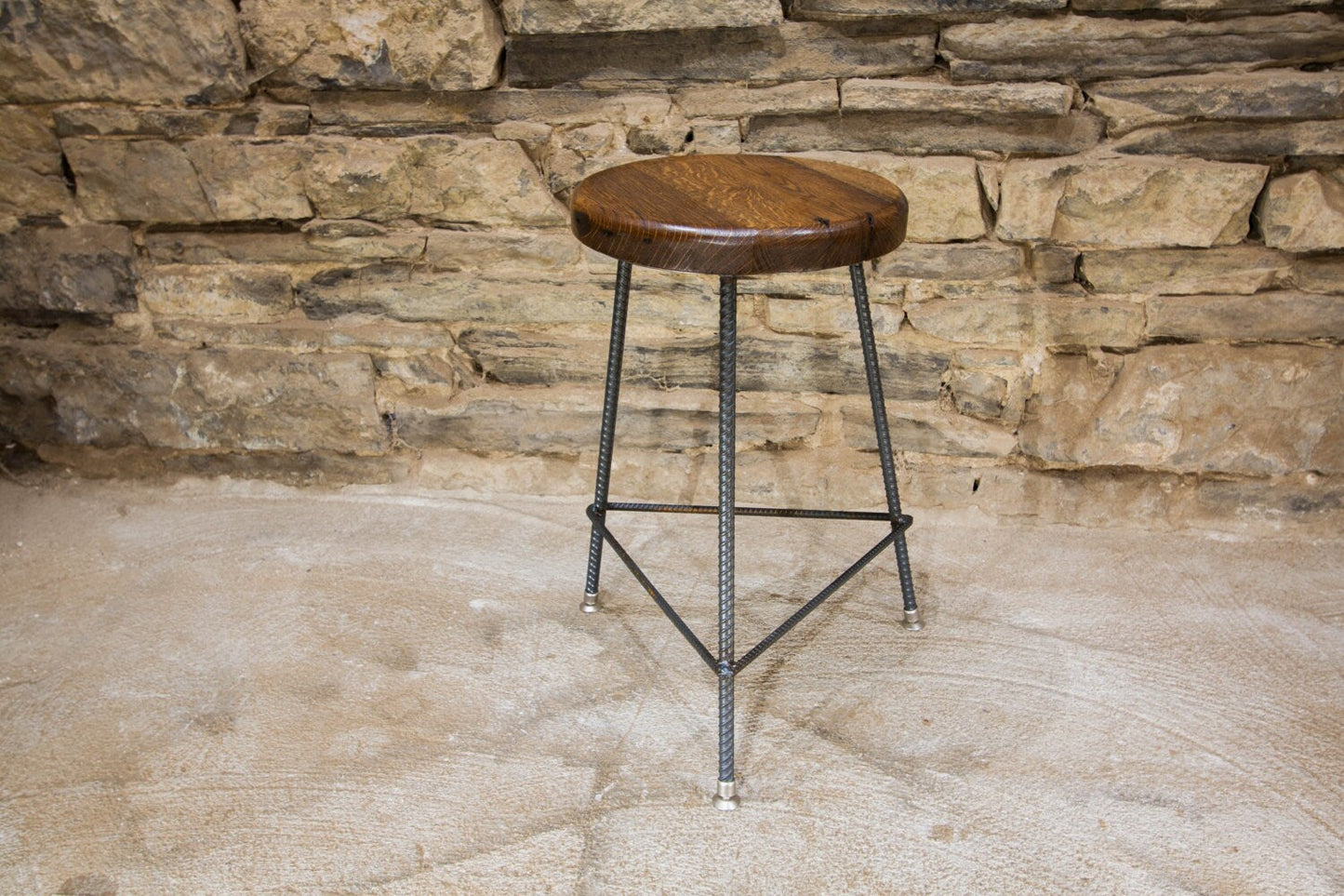 Bar stools counter height - Industrial counter stools with metal legs -Reclaimed wood bar height bar stools for man cave decor