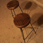 Bar stools counter height - Industrial counter stools with metal legs -Reclaimed wood bar height bar stools for man cave decor