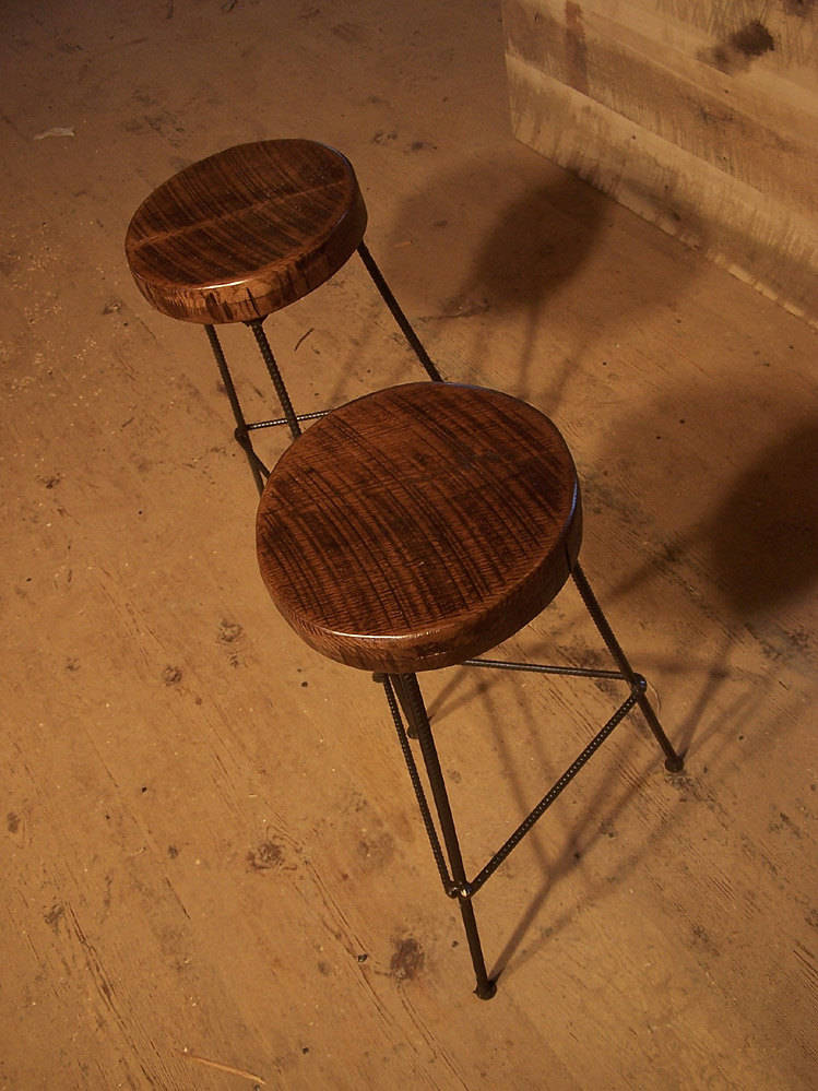 Bar stools counter height - Industrial counter stools with metal legs -Reclaimed wood bar height bar stools for man cave decor