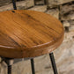 Swiveling Industrial Bar Stools With Backs -THE SULLY- Counter Height Wooden Bar Stools, Vintage Rustic Bar Stools For Island
