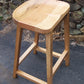 Oak Barstool, Counter Height Stool, Reclaimed Wood Tractor Seat Stool, Backless Bar Stool, Scooped Seat Kitchen Stool