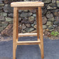 Oak Barstool, Counter Height Stool, Reclaimed Wood Tractor Seat Stool, Backless Bar Stool, Scooped Seat Kitchen Stool