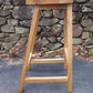 Oak Barstool, Counter Height Stool, Reclaimed Wood Tractor Seat Stool, Backless Bar Stool, Scooped Seat Kitchen Stool