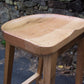 Oak Barstool, Counter Height Stool, Reclaimed Wood Tractor Seat Stool, Backless Bar Stool, Scooped Seat Kitchen Stool