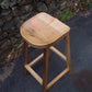 Oak Barstool, Counter Height Stool, Reclaimed Wood Tractor Seat Stool, Backless Bar Stool, Scooped Seat Kitchen Stool