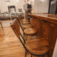 Swiveling Industrial Bar Stools With Backs -THE SULLY- Counter Height Wooden Bar Stools, Vintage Rustic Bar Stools For Island