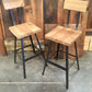 Bar stools with backs counter height - THE BREWSTER- Farmhouse rustic counter stools industrial -Stools reclaimed seat unique man cave decor