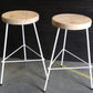 Counter Stools, Bar Stools Counter Height, Backless Bar Stools, Vintage Factory Stools, Industrial Wood Bar Stool With 3 Metal Legs, Danish