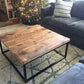 Square coffee table extra large - Wood coffee table rustic modern - Reclaimed wood coffee table - Living room furniture