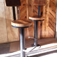 Bolt Down Bar Stools with Footrest, Swivel Bar Stools, Restaurant Bar Stool, Industrial Counter Height Stool with Backrest