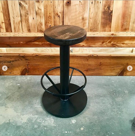 Pedestal barstool - Center Column Bar stool with swivel upgrade available -  Bolt down style industrial pedestal bar stools