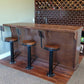 Bolt Down Bar Stools with Footrest, Swivel Bar Stools, Restaurant Bar Stool, Industrial Counter Height Stool with Backrest