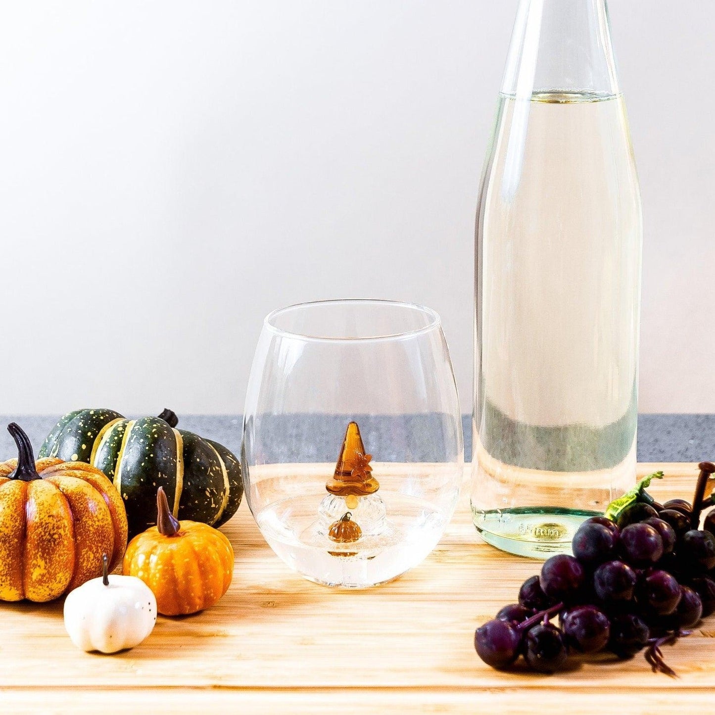 3D Thanksgiving Gnome Stemless Glass
