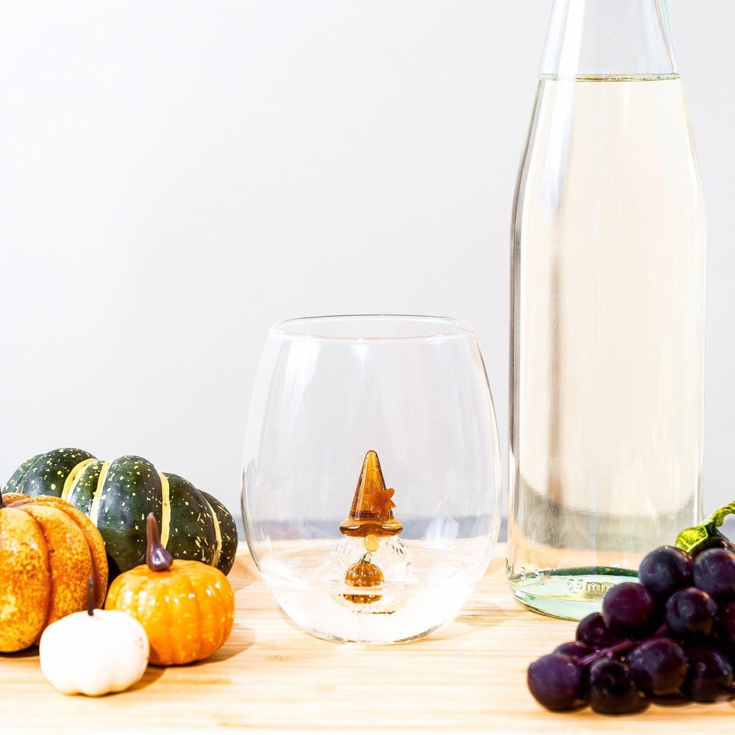 3D Thanksgiving Gnome Stemless Glass