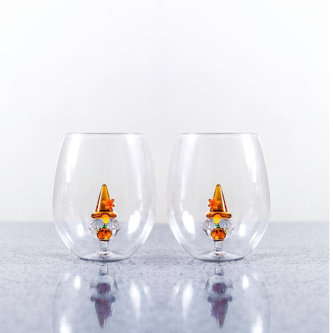 3D Thanksgiving Gnome Stemless Glass
