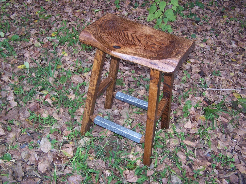 Counter Height Stool, Live Edge Stool, Reclaimed Wood Bar Stools, Oak Bar Stools, Dining Stools