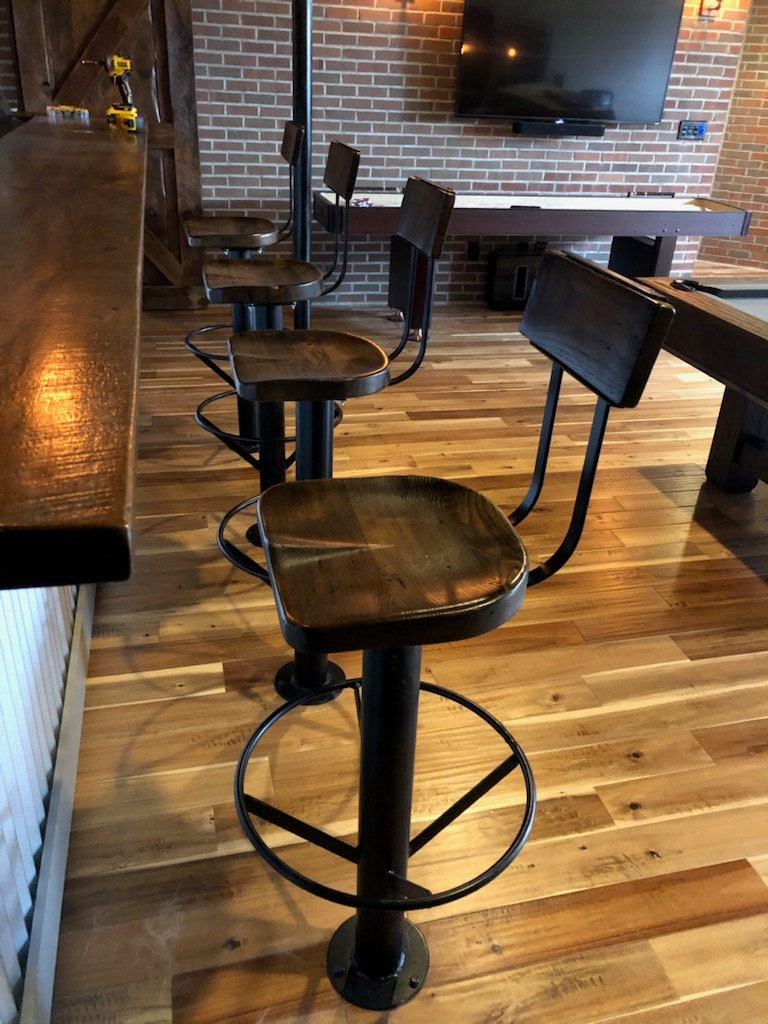 Bar stools with backs swivel - Bolt down bar stool with scooped seats bar height - Kitchen island bar stools counter height
