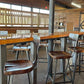 Scooped Seat Bar Stools With Backs, Counter Height Stools, Brew Haus Industrial Bar Stools, Reclaimed Wood Bar Stools