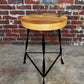 Twisted Wrought Iron Leg Bar Stool, Modern Bar Stool, Industrial Tripod Bar Stool, Backless Bar Stool, Reclaimed Wood Stool