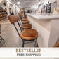 Swiveling Industrial Bar Stools With Backs -THE SULLY- Counter Height Wooden Bar Stools, Vintage Rustic Bar Stools For Island