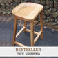 Oak Barstool, Counter Height Stool, Reclaimed Wood Tractor Seat Stool, Backless Bar Stool, Scooped Seat Kitchen Stool