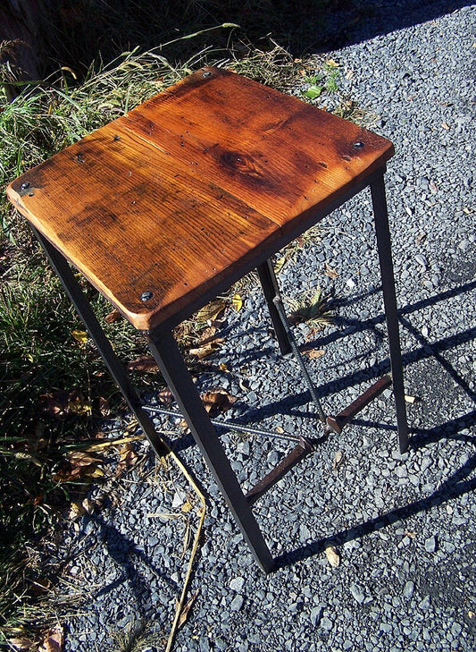 Backless bar tools counter height with metal legs - THE BRANDYWINE - Industrial rebar counter stools