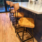Swiveling Bar Stool With Back, Counter Stool, Scooped Seat Brewster, Tractor Seat Industrial Stool for commercial or home