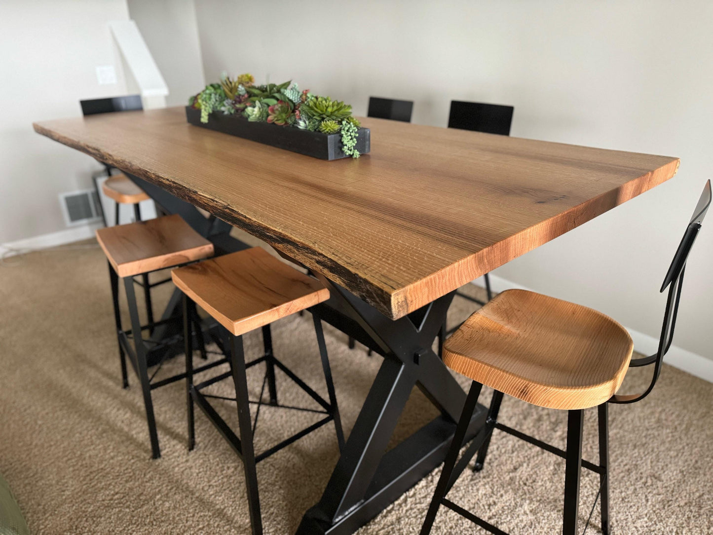 Scooped Seat Bar Stools With Backs, Counter Height Stools, Brew Haus Industrial Bar Stools, Reclaimed Wood Bar Stools