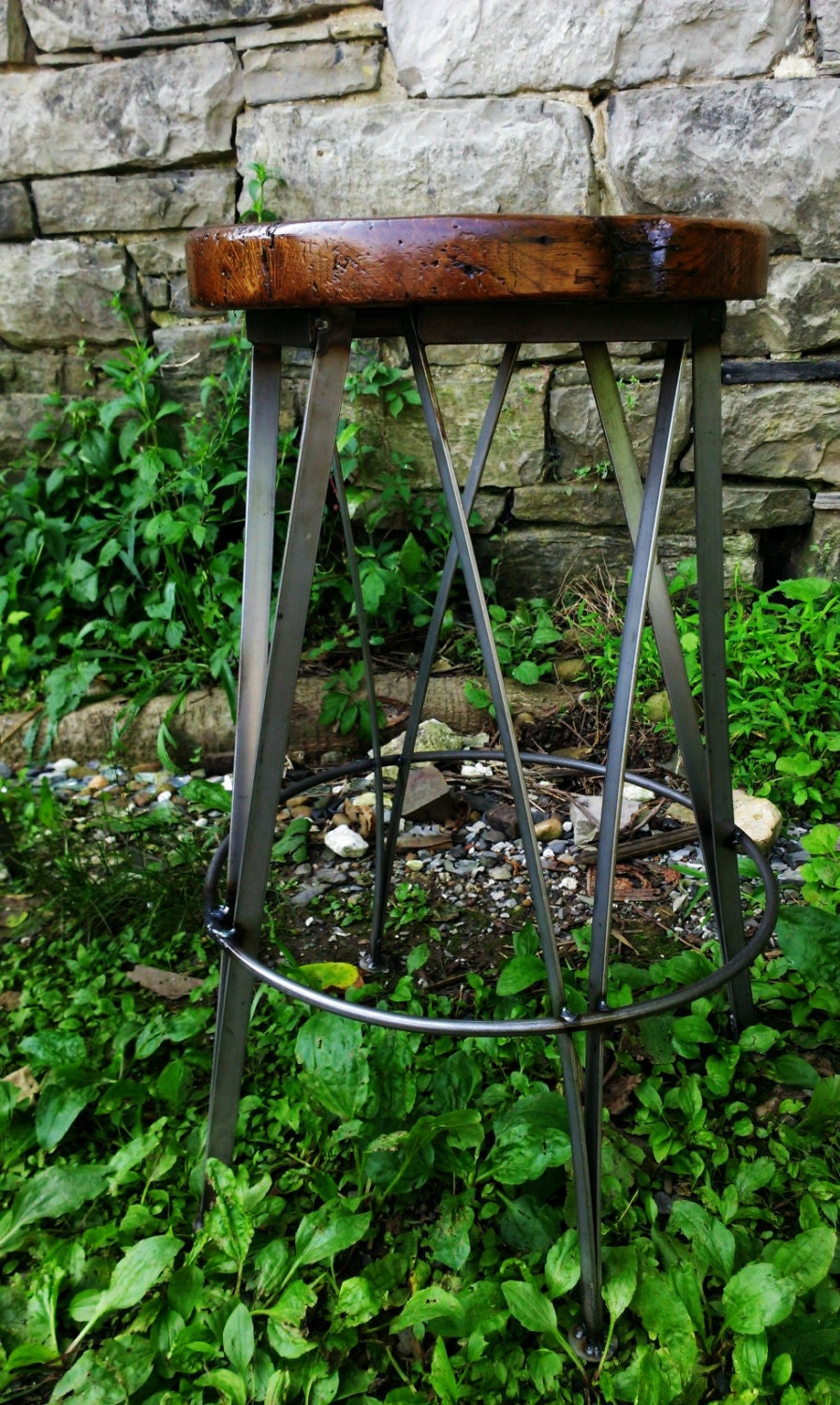 Counter Height Stool, Counter Stool, Industrial Bar Stool, Rustic Bar Stool /ICE CREAM/ Reclaimed Wood Stool, Modern Farmhouse Stool