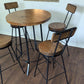 Bar Height Table Round - Pub Table With Foot Rest - Pub table bar height with design - Reclaimed wood bar height table