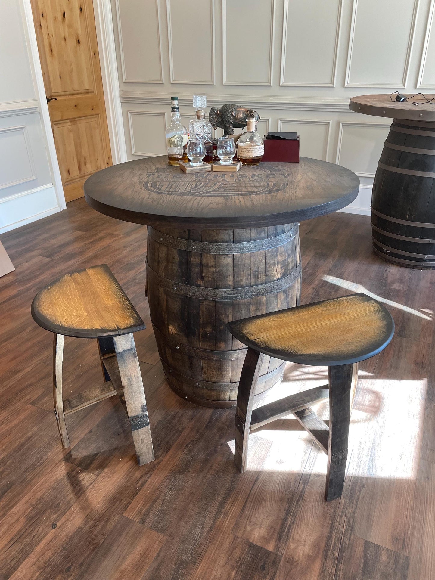 Bourbon Barrel Stool-Custom finishes available.