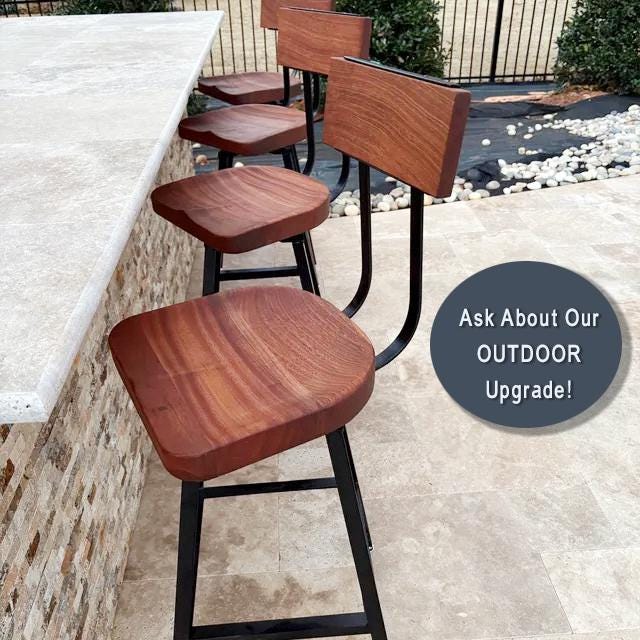 Swiveling Bar Stool With Back, Counter Stool, Scooped Seat Brewster, Tractor Seat Industrial Stool for commercial or home