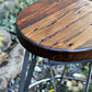Bar stools counter height industrial - Reclaimed wood bar stool with metal legs - Vintage style tall swivel pub stools