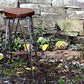 Bar stools counter height industrial - Reclaimed wood bar stool with metal legs - Vintage style tall swivel pub stools