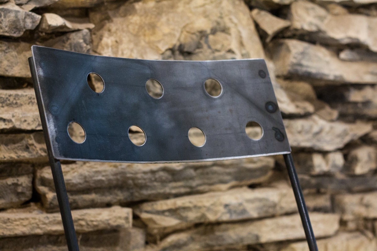 Skinny Latte - Reclaimed Wood Stool, Farmhouse Chair, Industrial Counter Height Stool, Bar Stool With Back,Metal Dining Chair