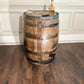 Motorized Pop Up Bourbon Barrel Cabinet. Remote control & LED lighting. Works with Alexa and Google Home. Custom engraving available.