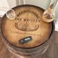 Motorized Pop Up Bourbon Barrel Cabinet. Remote control & LED lighting. Works with Alexa and Google Home. Custom engraving available.