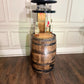 Motorized Pop Up Bourbon Barrel Cabinet. Remote control & LED lighting. Works with Alexa and Google Home. Custom engraving available.