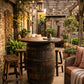 Outdoor Bourbon Barrel Bistro/Patio Table with optional stools
