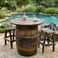 Outdoor Bourbon Barrel Bistro/Patio Table with optional stools