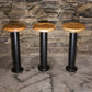 Bolt Down Bar Stools, Bar Stools Counter Height, Floor Mounted Bar Stools, Industrial Stools, Solid Wood Bar Stool, Modern Rustic Bar Stool