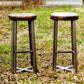 THE SEATTLE- Counter stool modern with industrial design - Backless bar stool counter height - Reclaimed wood counter stool