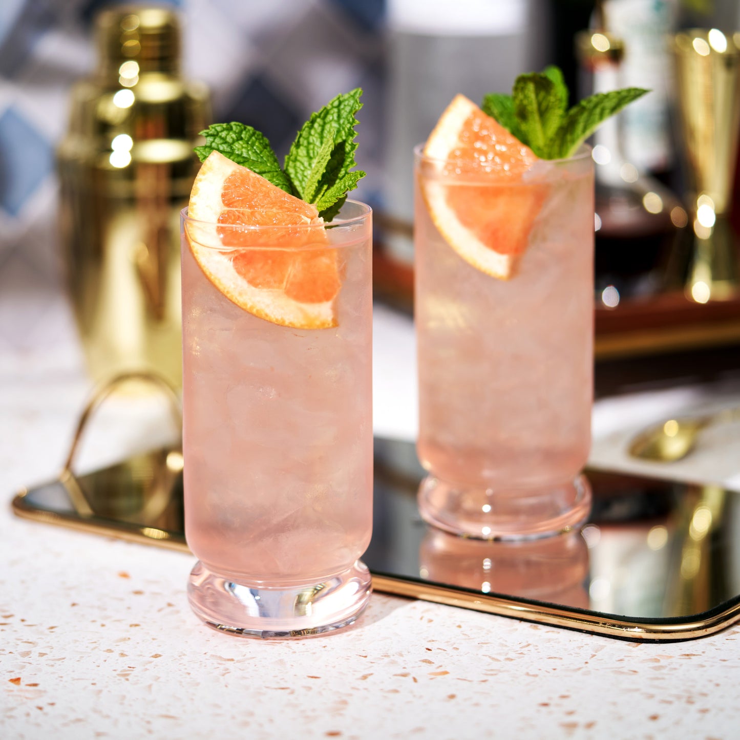 Mercury Crystal Highball Glasses, Set of 2