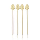 Art Deco Cocktail Picks in Gold Set of 4