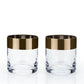 Irving Bronze-Rimmed Crystal Tumblers Set of 2