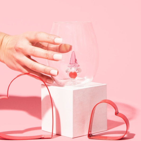 3D Gnome Heart Stemless Glasses