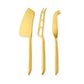 Cheese Knives in Gold Set of 3
